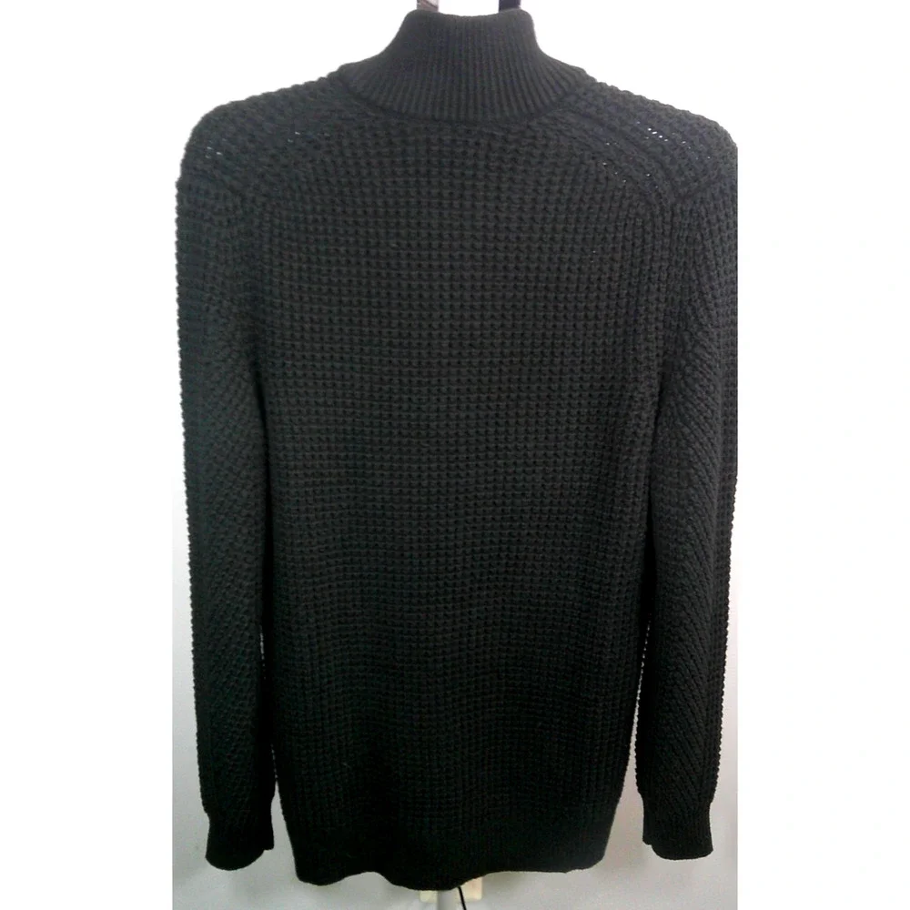 Banana Republic Men's Medium Mock Neck Thick Heavy Knitted Sweater New Black